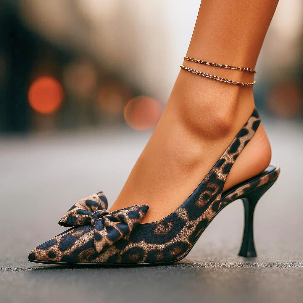 LILIAN talons à motif léopard
