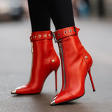 LYLA BOTTES EN CUIR ZIPPÉES