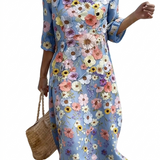 Inès - Robe féminine décontractée à motif floral.
