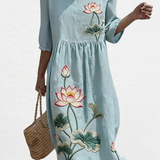Léonie - Robe femme décontractée à motif floral.