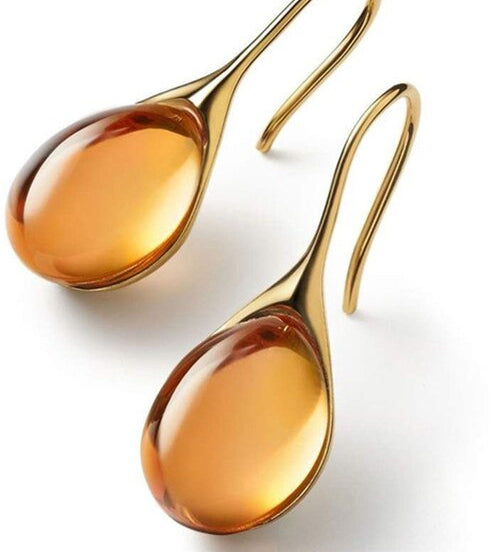 Boucles d'Oreilles en Cristal d'Or et d'Argent