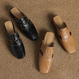 Mules en cuir véritable Avery