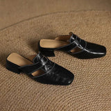 Mules en cuir véritable Avery