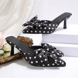 Talons Vivienne à nœud à pois