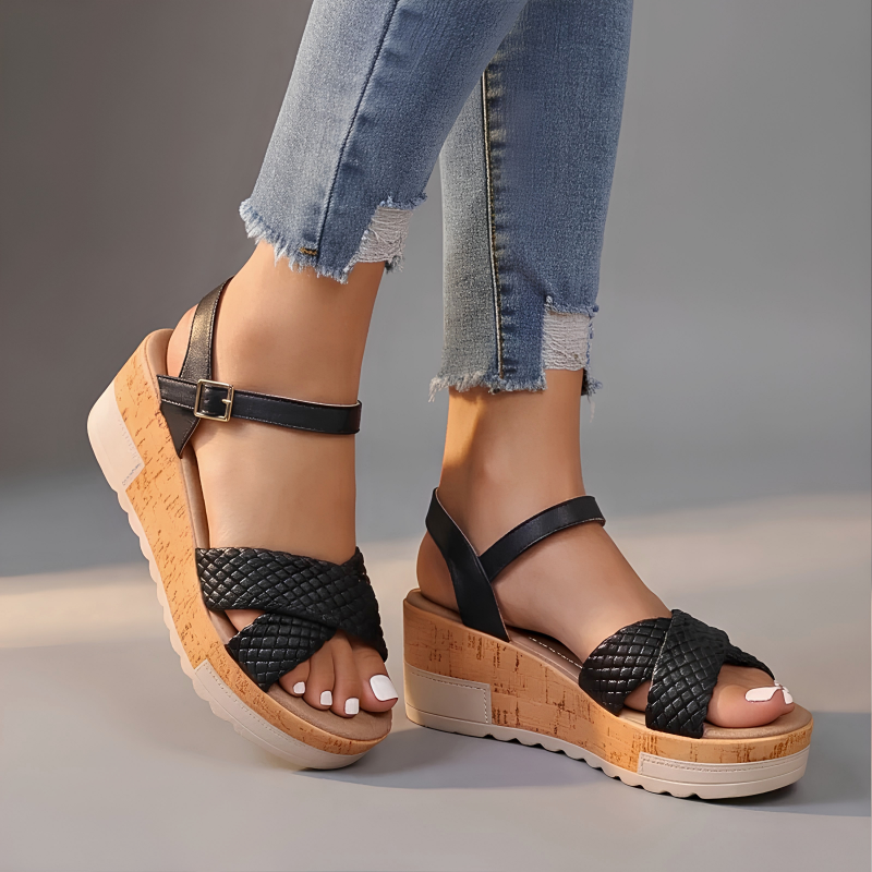 Sandales compensées tissées Hazel