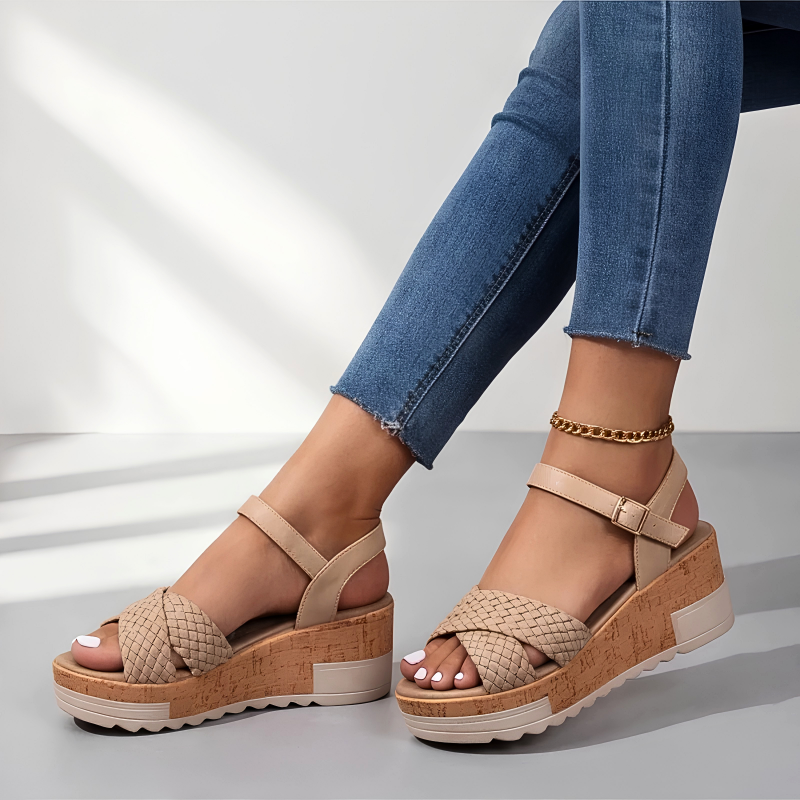 Sandales compensées tissées Hazel