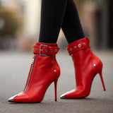 LYLA BOTTES EN CUIR ZIPPÉES