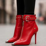 LYLA BOTTES EN CUIR ZIPPÉES