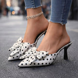 Talons Vivienne à nœud à pois