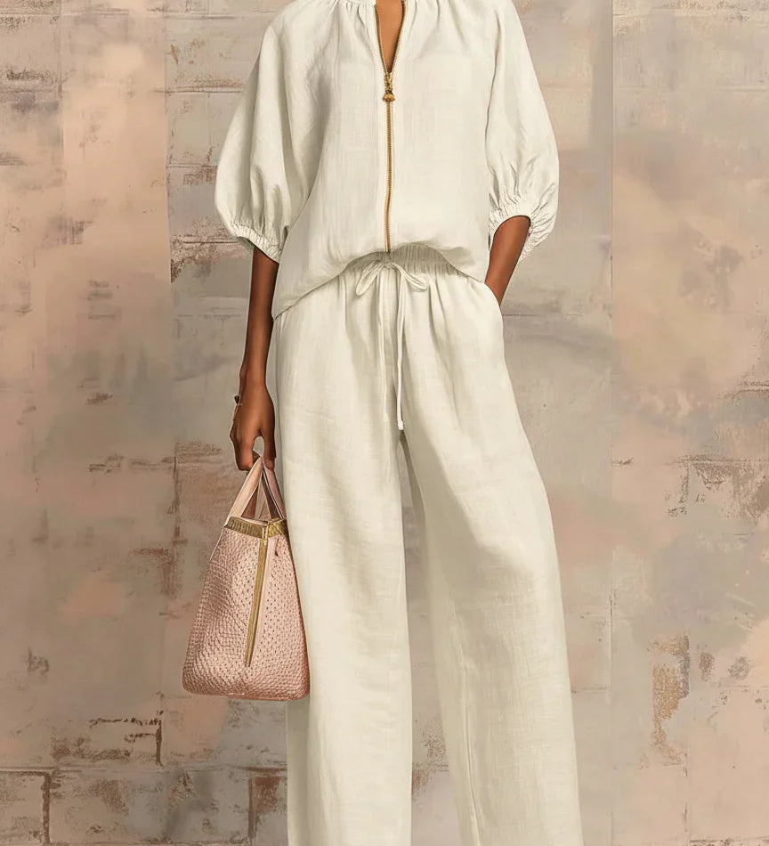Alba | Ensemble de deux pièces : Chemise décontractée et pantalon large